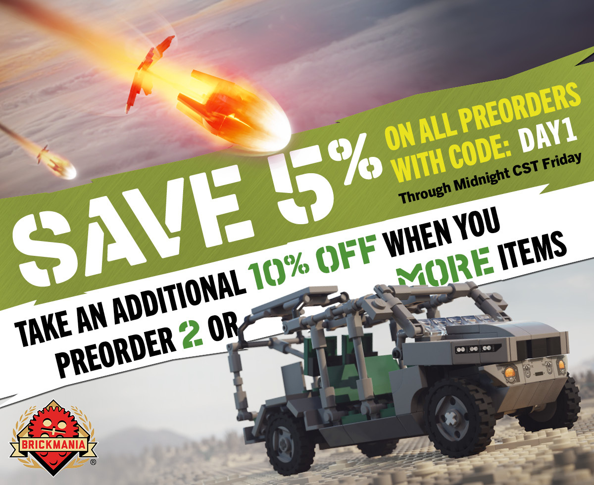 SAVE 5%&nbsp;on all preorders with code:&nbsp;DAY1&nbsp;through midnight CST Friday  Take an additional&nbsp;10% OFF when you preorder&nbsp;2 or more items!  That's a possible 15% OFF if you shop now!