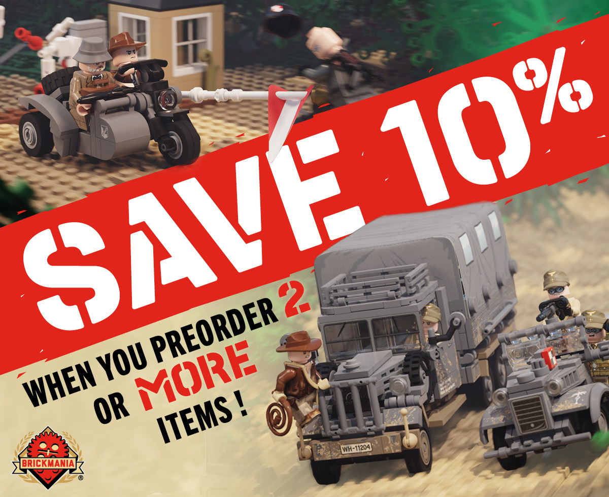 Preorder two or more items, get 10% OFF your preordered items from Brickmania! Preorder two or more items, get 10% OFF your preordered items from Brickmania!