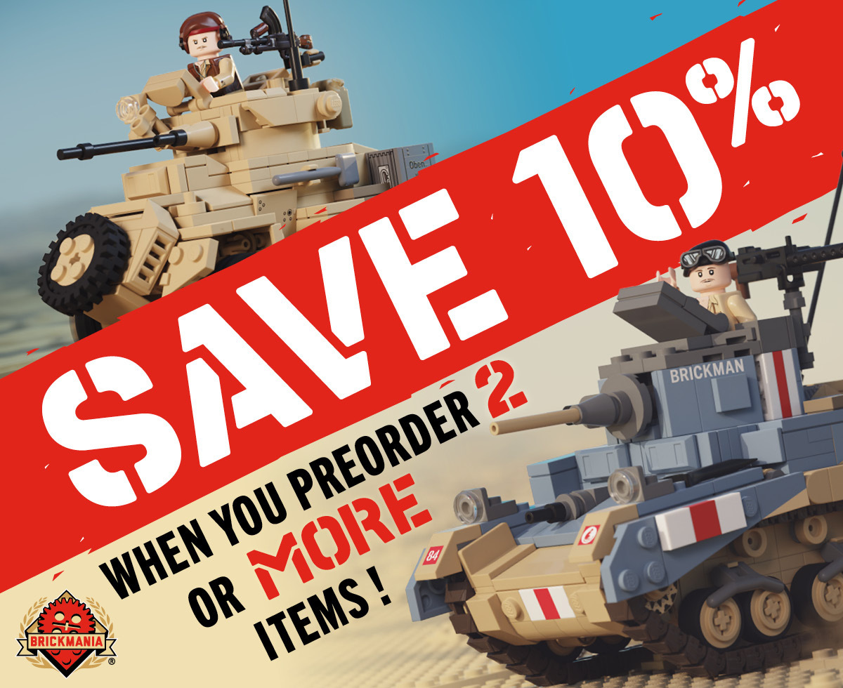 Preorder two or more items, get 10% OFF your preordered items from Brickmania! Bonus: Take an additional 5% OFF with code DAY1 valid August 13-14 only! Preorder two or more items, get 10% OFF your preordered items from Brickmania! Bonus: Take an additional 5% OFF with code DAY1 valid August 13-14 only!