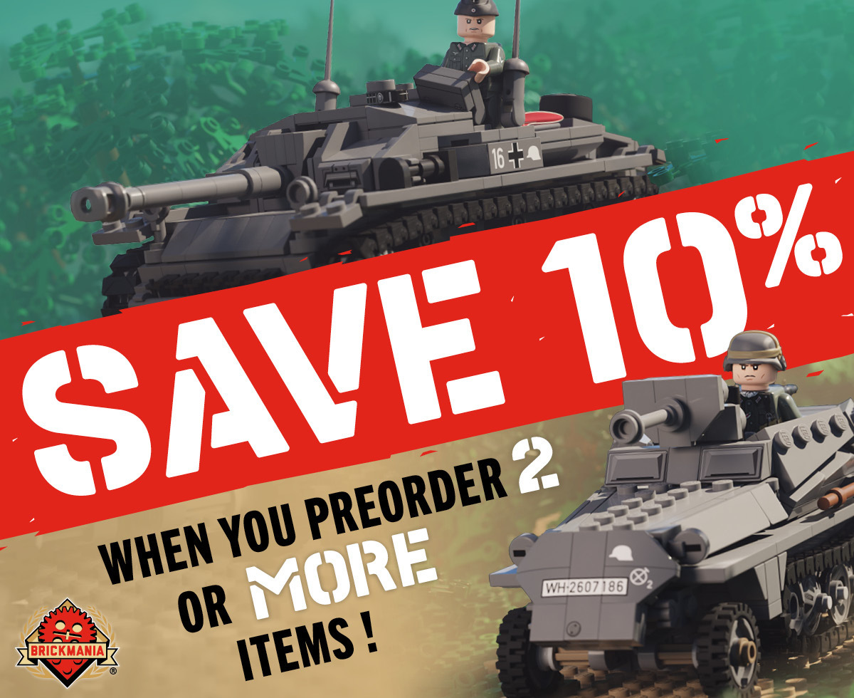 Preorder two or more items, get&nbsp;10% OFF&nbsp;your preordered items from Brickmania!