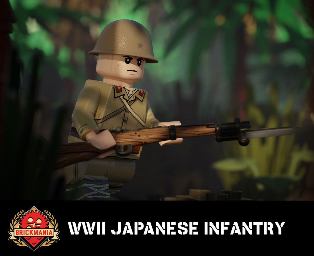 WWII Japanese Infantry with Perfect Caliber&trade; BrickArms&reg; Japanese Arisaka with Bayonet