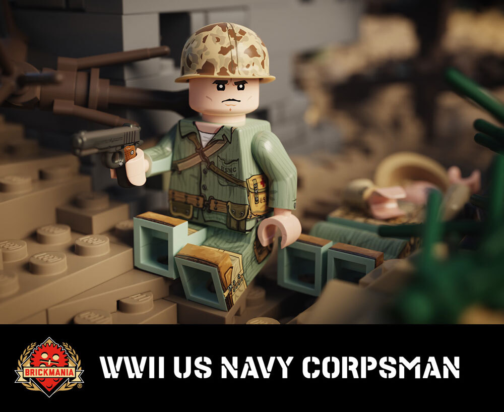 WWII US Navy Corpsman custom minifig by Brickmania&reg;