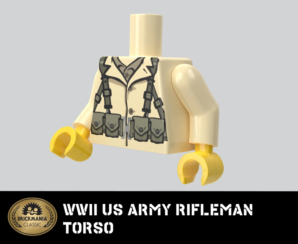 WWII US Army Rifleman Torso - Brickmania Classic Series