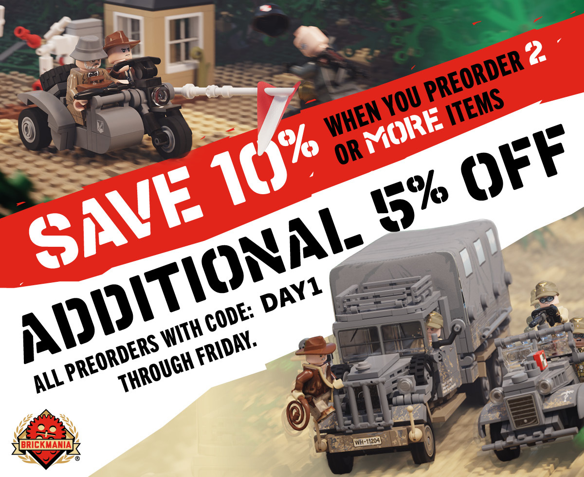 Preorder two or more items, get&nbsp;10% OFF&nbsp;your preordered items from Brickmania!